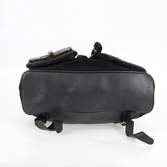 GUCCI Bamboo Backpack Suede Leather Black Gold 003 2058 0016 Auth bs28493 - Picture 6 of 16